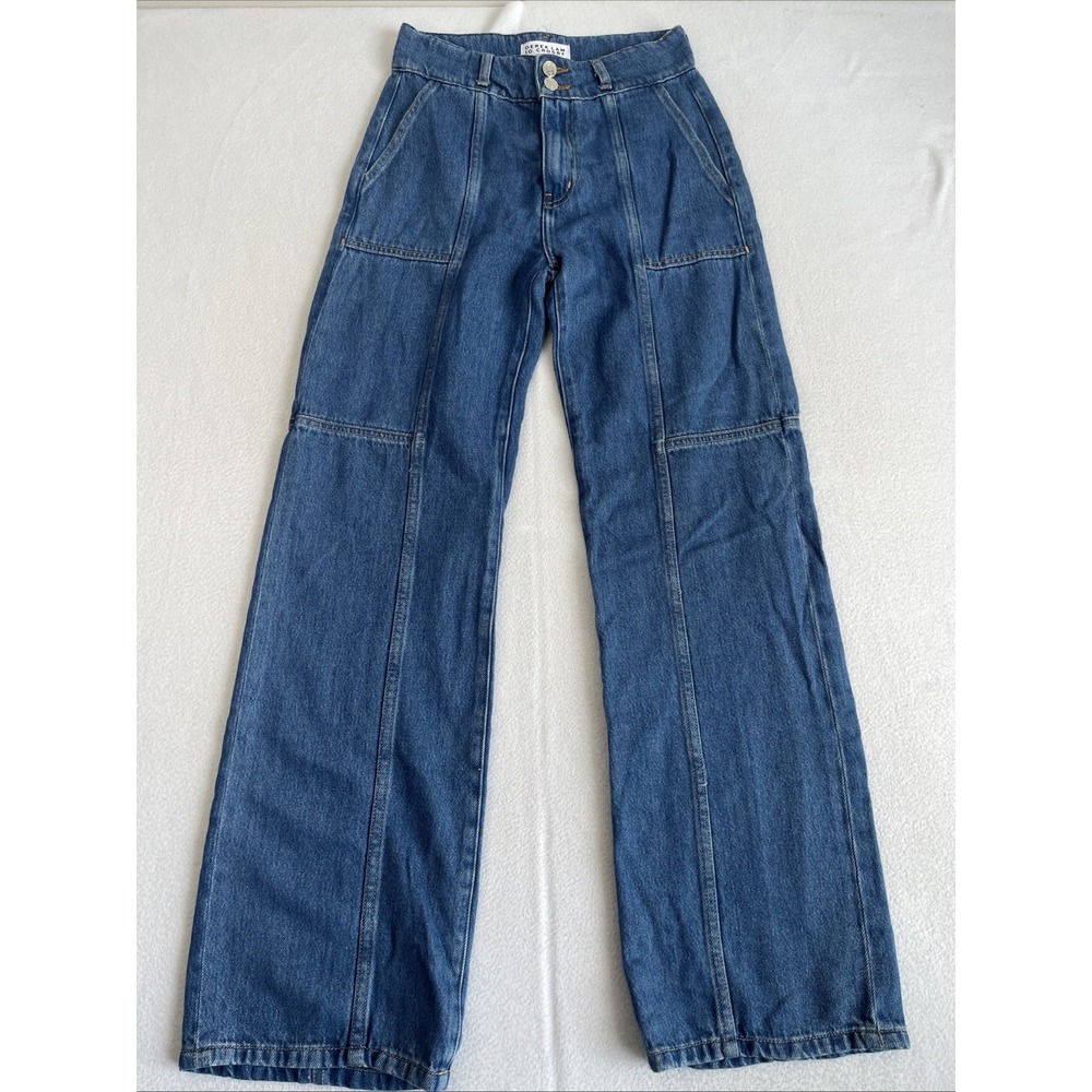 Derek Lam 10 Crosby Women's Ashton Utility Wide Leg Jean Size 25